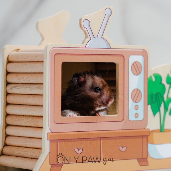 Load image into Gallery viewer, TV Hamster Wooden Hideout
