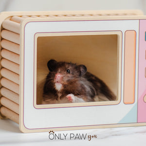 Microwave Hamster Wooden Hideout