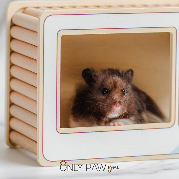 Load image into Gallery viewer, Microwave Hamster Wooden Hideout
