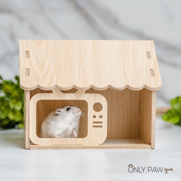 Load image into Gallery viewer, Hamster Wooden House Hideout

