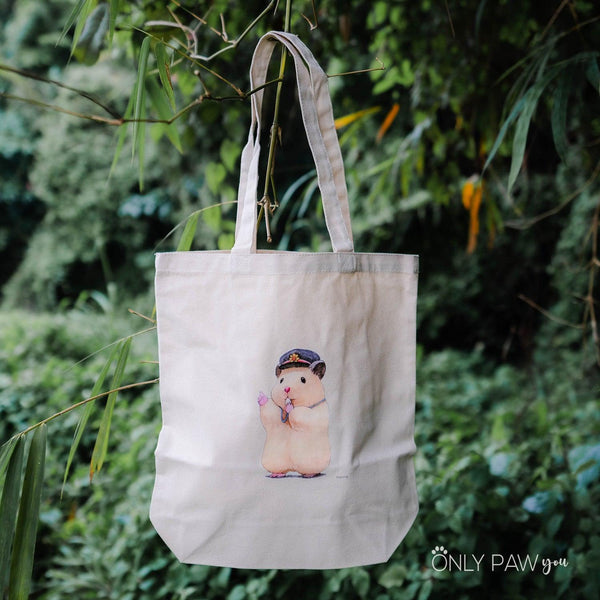 Load image into Gallery viewer, Sukeroku Hamster Tote Bag: Train Station Master
