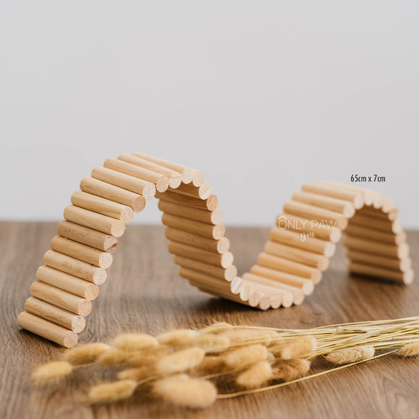 Load image into Gallery viewer, Natural Wood All-In-One Bendable Toy (Bridge-Ladder-House)

