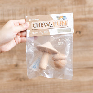 Niteangel Wooden Tall Mushroom and Acorn Chew Toy