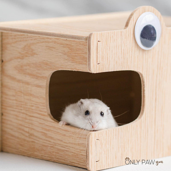 Load image into Gallery viewer, Rectangle Crocodile Wooden Hideout for hamsters
